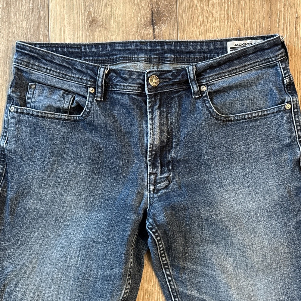 Buffalo David Bitton‎ Jeans Mens 34x30 Jackson Straight Stretch Medium Wash Blue - Picture 3 of 16